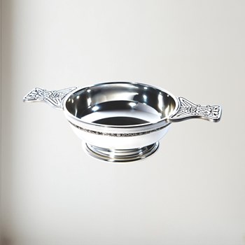 Large plus celtic band pewter quaich