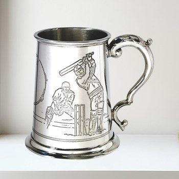 Cricket Scene One Pint Pewter Tankard Cricket Scene 1 pint Pewter Tankard