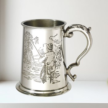 Fishing Scene One Pint Pewter Tankard Fishing Scene 1 pint pewter Tankard