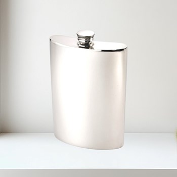 10oz capacity pewter kidney flask