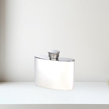 2oz plain pewter kidney flask