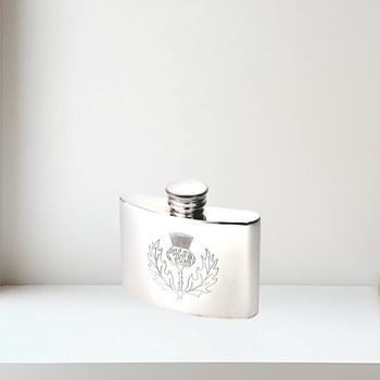 2oz thistle stamp kidney flask