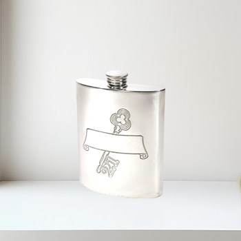 21 Key Stamp Pewter Kidney Hip Flask 21 key stamped flask