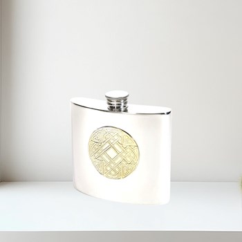 6oz Celtic Gold Pewter Kidney Hip Flask 6oz celtic gold pewter kidney hip flask
