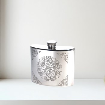 6oz Celtic Knot Pewter Kidney Hip Flask 6oz celtic Knot pewter kidney hip flask