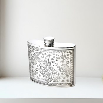6oz paisley pewter kidney pewter hipFlask