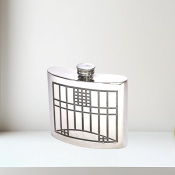6oz Charles Rennie Mackintosh Pewter Kidney Hip Flask 6oz Charles Rennie Mackintosh Pewter Kidney Hip Flask