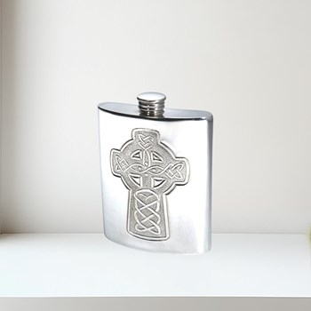 4756CC Celtic Cross Pewter Flask
