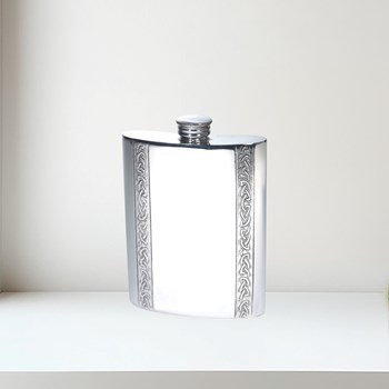 6oz Vertical Celtic Bands Pewter Kidney Hip Flask 6oz Vertical Celtic Bands Pewter Kidney Hip Flask