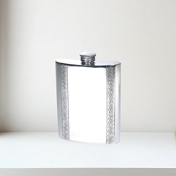 6oz Vertical Celtic Bands Pewter Kidney Hip Flask 6oz Vertical Celtic Bands Pewter Kidney Hip Flask