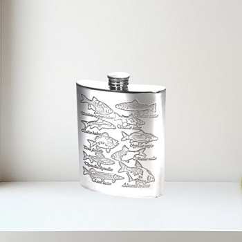 6oz Pewter Fish Kidney Hip Flask 6oz Pewter Fish kidney hip Flask