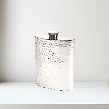 6oz Hammered pewter kidney hip Flask