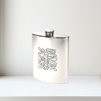 Three Lions 6oz Pewter Kidney Hip Flask