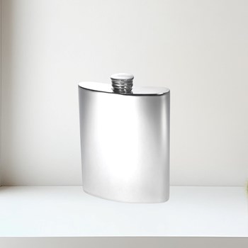 6oz Plain Pewter Kidney Hip Flask 6oz Plain Pewter Kidney Hip Flask