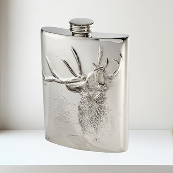 6oz Embossed Roaring Stag Flask