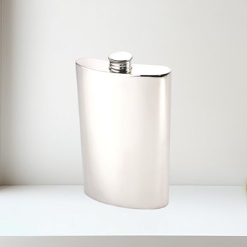 8oz Plain Pewter Kidney Hip Flask 8oz Plain Pewter Kidney Hip Flask
