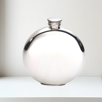 6oz Plain Round Pewter Flask 6oz Plain Round Pewter Flask