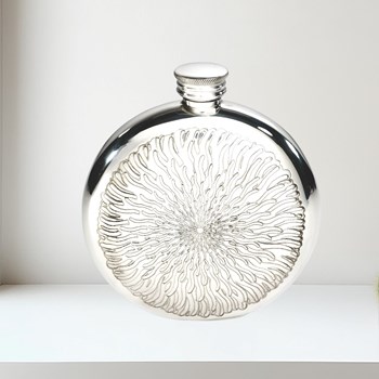 6oz Round Sunfish Pewter Flask