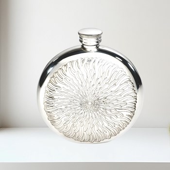 6oz Round Sunfish Pewter Flask