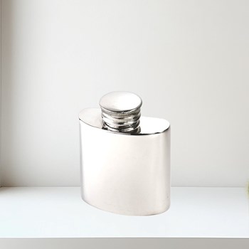 1 oz plain pewter purse flask