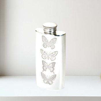 2oz Butterfly Pewter Purse Flask butterfly 2oz purse flask