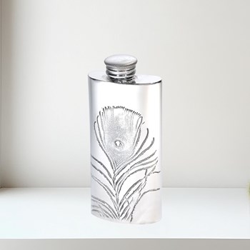 2oz Peacock Pewter Purse Flask