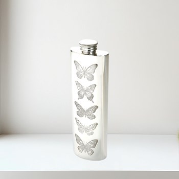 3oz Butterfly Pewter Purse Flask
