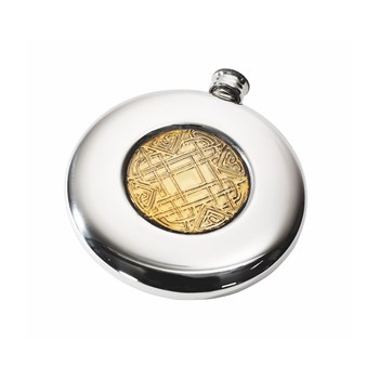 4oz Celtic Gold Pewter Sporran Flask 4oz Celtic Gold Pewter Sporran Flask