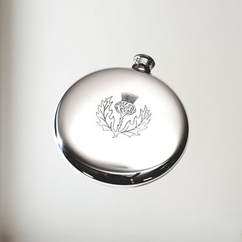 4oz Thistle Pewter Sporran Flask 4oz thistle pewter sporran flask
