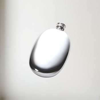 Pewter Oval Pebble Flask