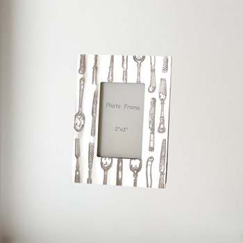 Knife Fork Spoon Pewter 2"X3" Mini Picture Frame Knife Fork Spoon Pewter 2"X3" Mini Picture Frame