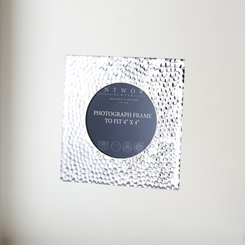 Small Hammered 4"X4" Pewter Picture Frame