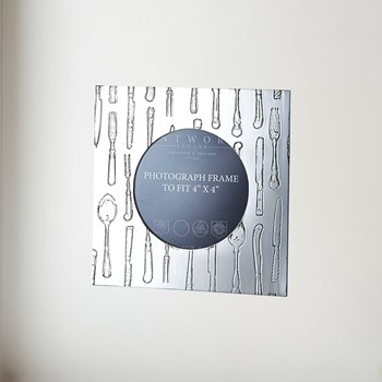 Square Knife Fork Spoon 4"X4" Pewter Picture Frame Square Knife fork spoon 4"x4" pewter picture frame