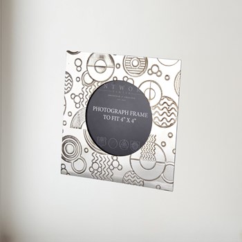 Retro Small Pewter 4"X4" Frame