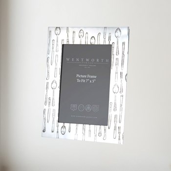 Large knife fork spoon Pewter 7"x5" Picture frame