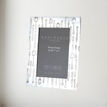 Large knife fork spoon Pewter 7"x5" Picture frame