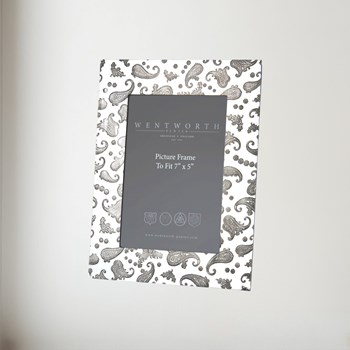 Large Paisley 7"x5" Pewter picture Frame