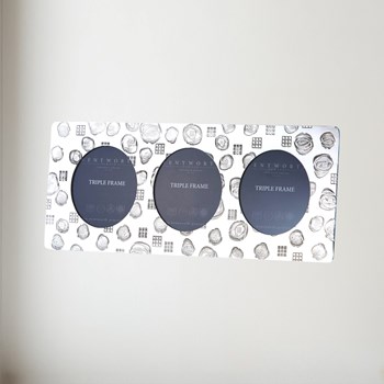 Triple Charles Rennie Mackintosh pewter picture frame