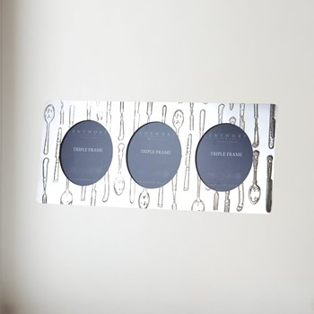 Triple knife fork spoon pewter frame