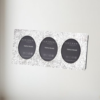 Love Skull Pewter Triple Picture Frame Love Skull Pewter Triple Picture Frame