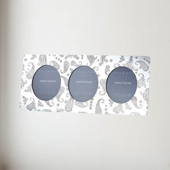 Paisley Pewter Triple Picture Frame