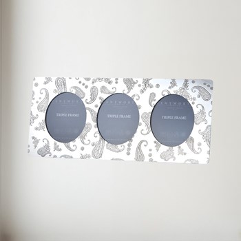 Paisley Pewter Triple Picture Frame