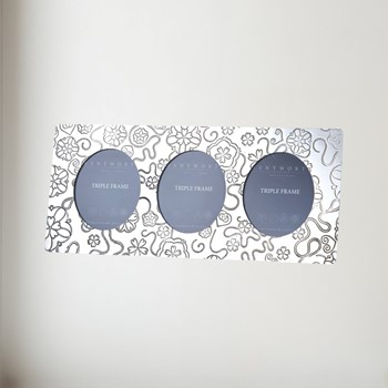 Triple Yorkshire Rose Pewter Frame