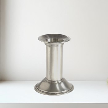 Small Antique Finish Pewter Pillar Candle Holder Small Antique Finish Pewter Pillar Candle Holder