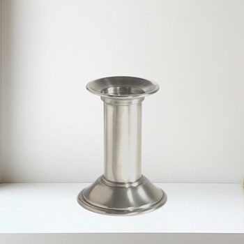 Small Antique Finish Pewter Pillar Candle Holder Small Antique Finish Pewter Pillar Candle Holder
