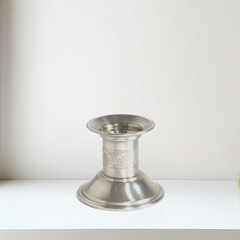 Extra Small Medieval Pewter Candle Holder Antique Finish
