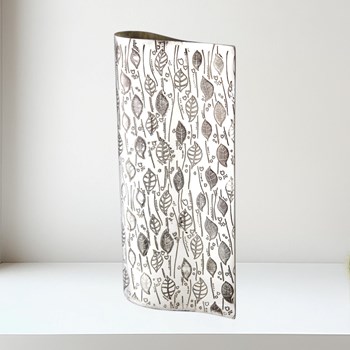 Large Leaf Pewter Vase