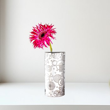 Retro "D" Pewter Budvase