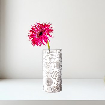 Retro "D" Pewter Budvase