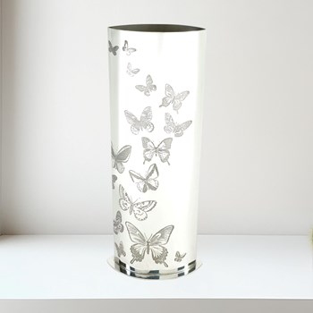 Butterfly Pattern Pewter Vase